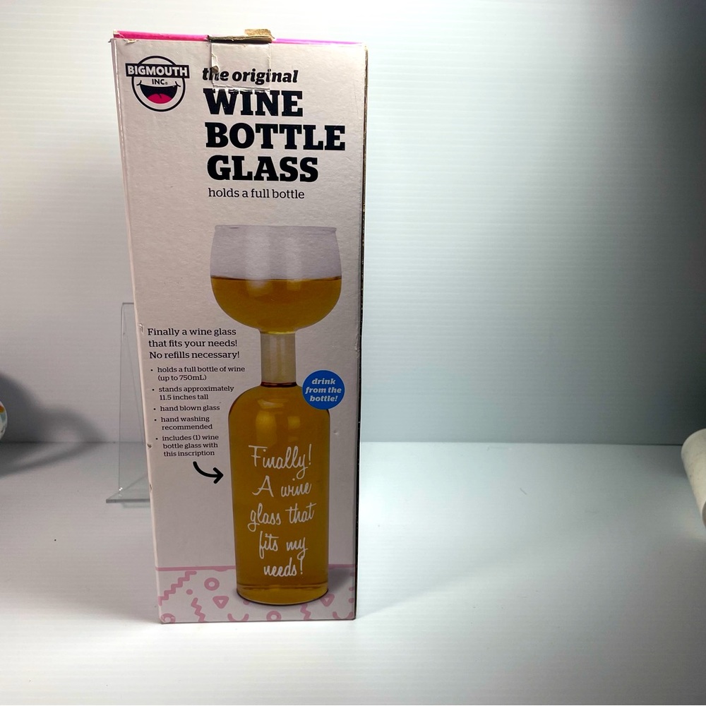 Big mouth original wine bottle glass